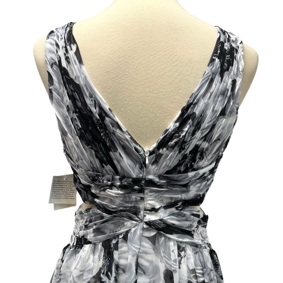Aidan Mattox NWT Floral Sleeveless Double V Waist Cutouts Maxi Dress Women 8 - Picture 7 of 14